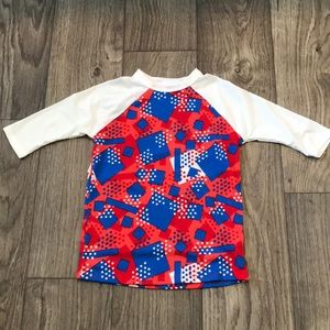 LuLaRoe Red White & Blue Kids Sloan T-Shirt, 4